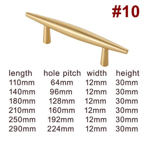 Solid Brass Floral Cabinet Pulls & Knobs - Matte Gold Finish - #3 / 1 pc