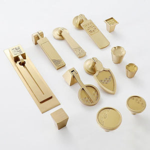Solid Brass Floral Cabinet Pulls & Knobs - Gold Finish for Cabinets - #3 / 1pc