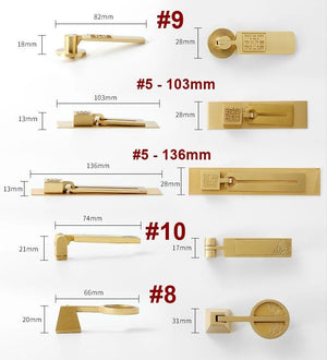 Solid Brass Floral Cabinet Pulls & Knobs - Gold Finish for Cabinets - #2 / 1pc