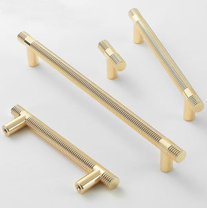 Solid Brass Knurled Cabinet Pulls & Knobs - Black Finish Hardware - Gray - 192mm / 1pc