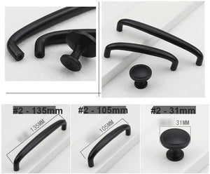 Solid Brass Ring Cabinet Edge Pulls - Black Finish for Wardrobes - #1 - 154mm / 1pc