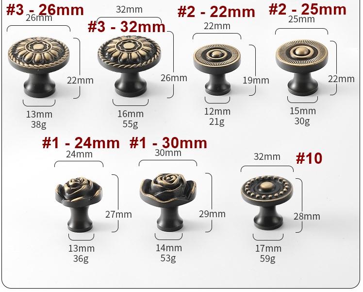 Vintage Antique Solid Brass Floral Cabinet Knobs Decorative Baroque Style Drawer Pulls Kitchen Dresser Furniture Restoration