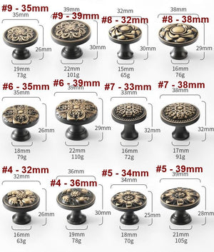 Solid Brass Round Cabinet Pulls & Knobs - Bronze Finish Hardware - #2 - 22mm / 1pc