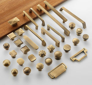 Solid Brass Vintage Cabinet Pulls & Knobs - Gold Finish Hardware - #5 - 32mm / 1pc