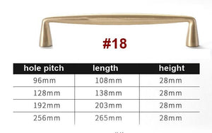Solid Brass Geometric Cabinet Pulls & Knobs - Matte Gold Finish - #6 / 1pc