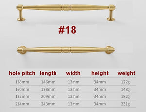 Solid Brass Fluted Cabinet Pulls & Knobs - Brushed Gold Finish - #3 - 32mm / 1pc