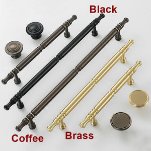 Solid Brass Vintage Cabinet Pulls & Knobs - Black Finish Hardware - #2 Coffee / 1pc
