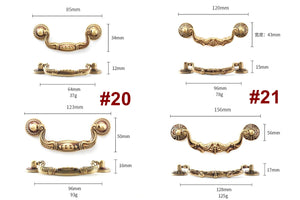 Solid Brass Floral Cabinet Pulls & Knobs - Bronze Finish Hardware - #5 - 34mm / 1pc
