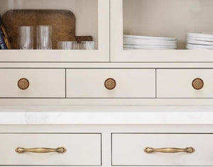 Solid Brass Floral Cabinet Pulls & Knobs - Gold Finish for Cabinets - #4 - 36mm / 1pc