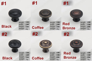 Solid Brass Vintage Cabinet Pulls & Knobs - Red Bronze Finish - #1 Coffee / 1pc