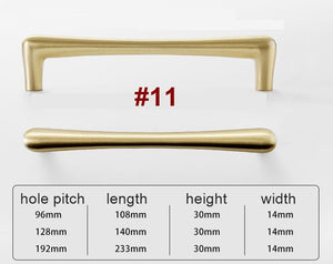 Solid Brass Neoclassical Cabinet Pulls & Knobs - Matte Gold Finish - #7 / 1pc