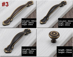 Solid Brass Round Cabinet Pulls & Knobs - Antique Bronze Finish - #1 - 128mm / 1pc