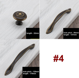 Solid Brass Round Cabinet Pulls & Knobs - Antique Bronze Finish - #2 Round / 1pc
