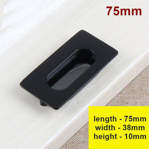 Alloy Flush Cabinet Pulls - Red Bronze Finish Decorative Hardware - Black - 106mm / 1pc