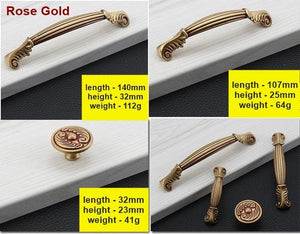 Solid Brass Round Cabinet Pulls & Knobs - Antique Bronze Finish - Rose Gold - 107mm / 1pc