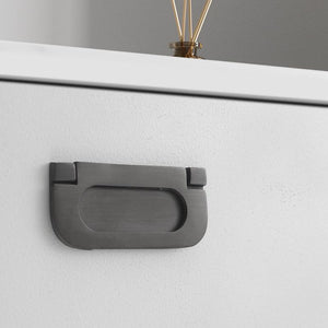 Solid Brass Flush Cabinet Pulls - Chrome Finish Furniture Hardware - Gold / 1pc