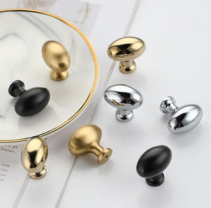 Solid Brass Minimalist Cabinet Pulls & Knobs - Matte Gold Finish - Brass / 1pc