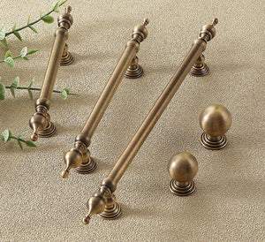 Solid Brass Round Cabinet Pulls & Knobs - Antique Bronze Finish - #3 - 128mm / 1pc