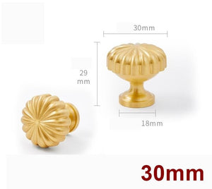 Solid Brass Floral Cabinet Pulls & Knobs - Matte Gold Finish - view 3
