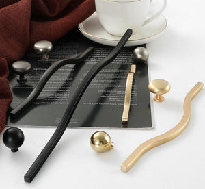 Alloy Minimalist Cabinet Pulls & Knobs - Black Finish for Cabinets - #3 Black 160/192mm / 1pc
