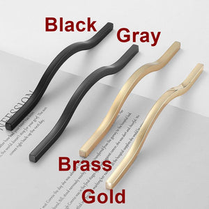 Alloy Minimalist Cabinet Pulls & Knobs - Black Finish for Cabinets - #3 Black 96/128mm / 1pc