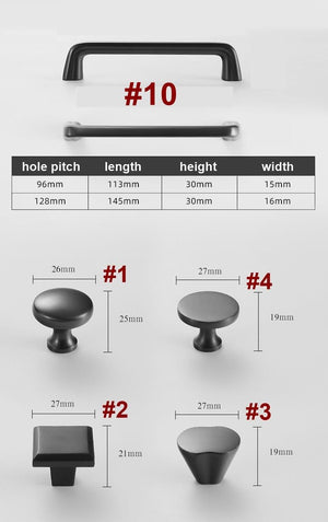 Solid Brass Minimalist Cabinet Pulls & Knobs - Black Finish Hardware - #2 / 1pc