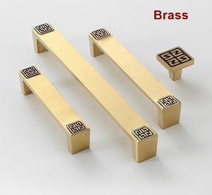 Solid Brass Oriental Cabinet Pulls & Knobs - Antique Bronze Finish - #2 27mm Black / 1pc