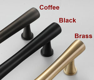 Solid Brass Mid-Century Cabinet Pulls & Knobs - Black Finish - #2 Brass / 1pc