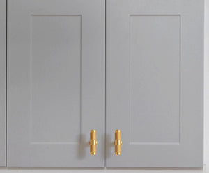 Solid Brass Knurled Cabinet Pulls & Knobs - Brushed Gold Finish - view 9
