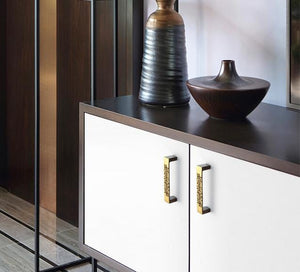 Solid Brass Geometric Cabinet Pulls & Knobs - Black Finish Hardware - #5 Coffee 96mm / 1pc