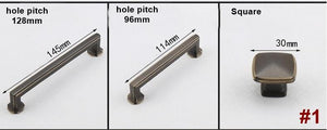 Solid Brass Square Cabinet Pulls & Knobs - Black Finish Hardware - #1 - 96mm Coffee / 1pc