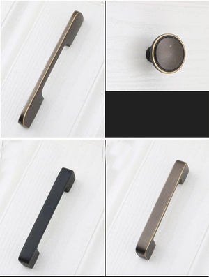 Solid Brass Square Cabinet Pulls & Knobs - Black Finish Hardware - #3 - 96mm Coffee / 1pc