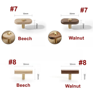 Wood Square Cabinet Pulls & Knobs - Mid-Century Furniture Hardware - #3 / 1pc