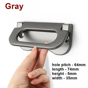Alloy Flush Cabinet Pulls - Black Finish for Cabinets & Drawers - Green 64mm / 1pc