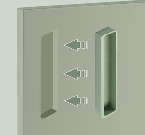 Alloy Flush Cabinet Pulls - Black Finish for Cabinets & Drawers - Black 143mm / 1pc