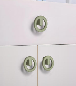 Alloy Geometric Cabinet Pulls & Knobs - White Finish for Cabinets - #3 Cream 50mm / 1pc