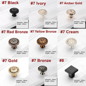 Alloy Square Cabinet Ring Pulls - Matte Gold Finish for Wardrobes - #2 Black / 1pc