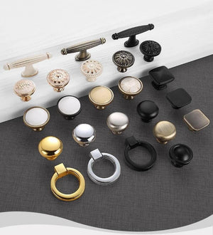 Alloy Square Cabinet Ring Pulls - Matte Gold Finish for Wardrobes - #1 Black / 1pc
