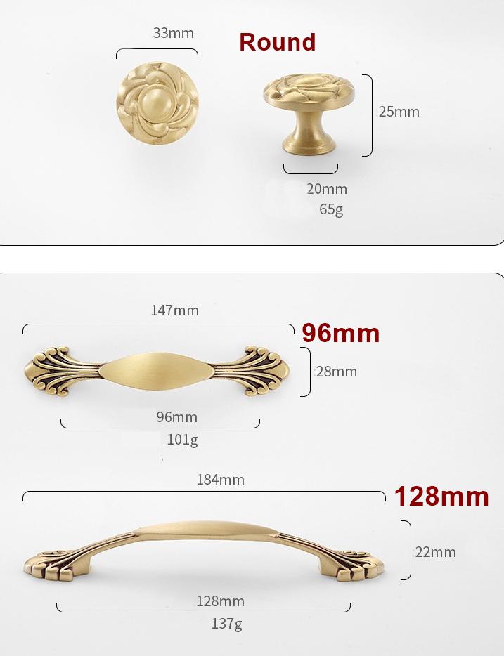 Vintage Baroque Style Solid Brass Cabinet Handles Ornate Classic Gold Bronze Drawer Pulls Dresser Wardrobe Furniture Restoration Projects