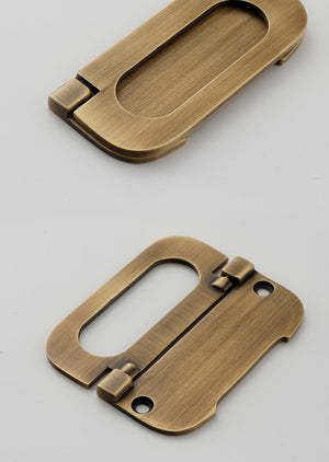 Solid Brass Flush Cabinet Pulls - Chrome Finish Furniture Hardware - view 9
