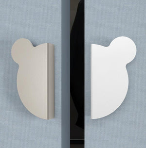 Alloy Minimalist Cabinet Pulls & Knobs - White Finish for Cabinets - #1 Cash. Grey left / 1pc