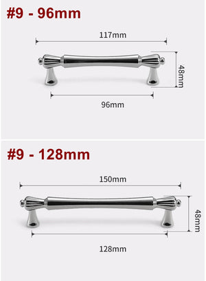 Alloy Vintage Cabinet Pulls & Knobs - Chrome Finish for Wardrobes - #4 / 1pc