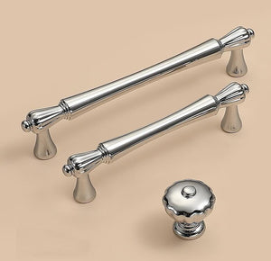 Alloy Vintage Cabinet Pulls & Knobs - Chrome Finish for Wardrobes - #8 Matte Silver / 1pc