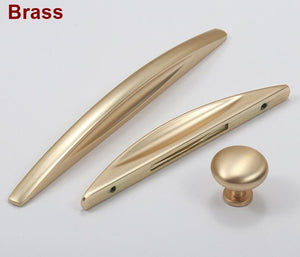Alloy Minimalist Cabinet Pulls & Knobs - Chrome Finish for Cabinets - #2 Gold 96mm / 1pc