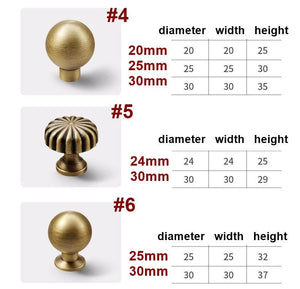 Solid Brass Wood Cabinet Pulls & Knobs - Vintage for DIY Projects - #3 20mm / 1pc
