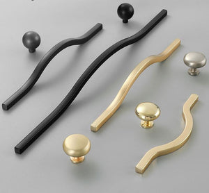 Alloy Minimalist Cabinet Pulls & Knobs - Black Finish for Cabinets - #3 Black 288/320mm / 1pc