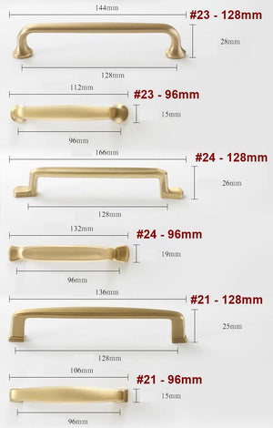 Solid Brass Vintage Cabinet Pulls & Knobs - Brushed Gold Finish - #4 / 1pc