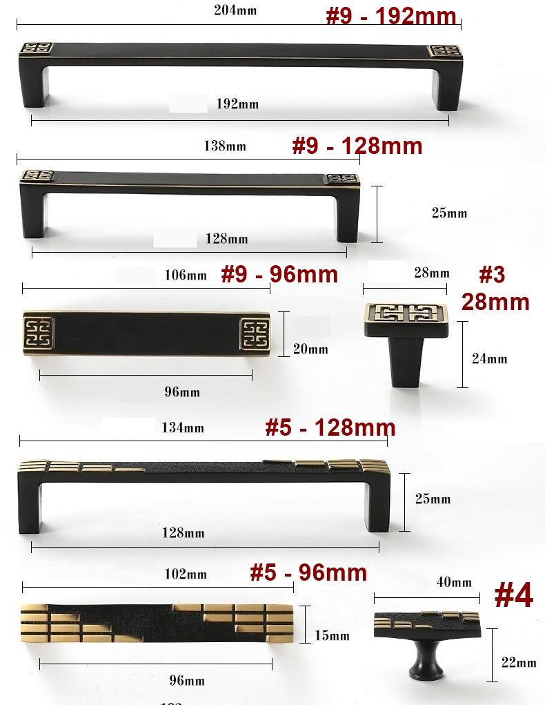 Chinese Style Solid Brass Cabinet Pull Handles and Knobs Bronze Asian Drawer Pulls Vintage Decorative Hardware Dressers Wardrobes Furniture