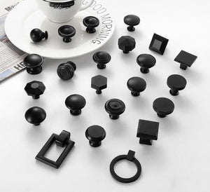 Solid Brass Geometric Cabinet Pulls & Knobs - Black Finish Hardware - #4 / 1pc