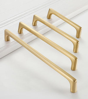 Solid Brass Round Cabinet Ring Pulls - Matte Gold Finish Hardware - #1 Black / 1pc